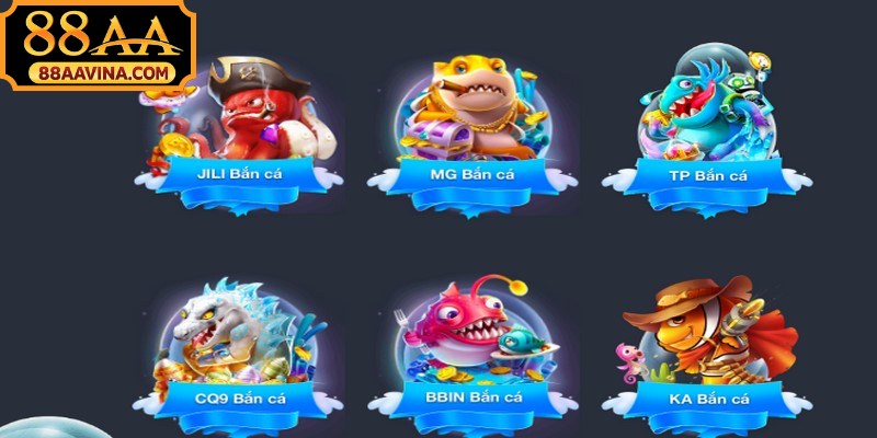 Các nhà phát hành uy tín cung cấp nhiều siêu phẩm cho sảnh bắn cá 88AA