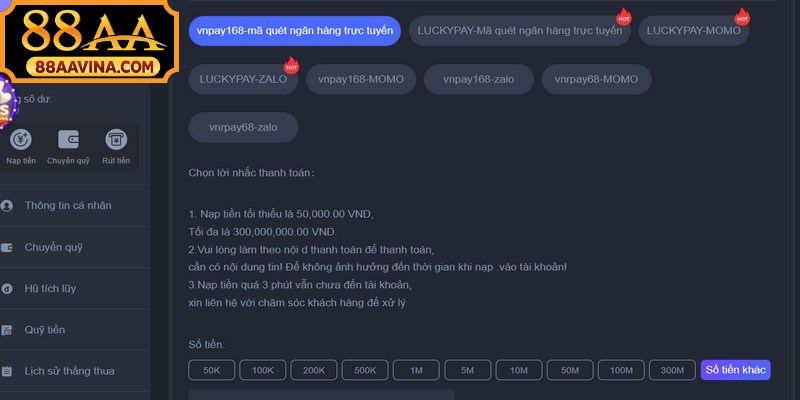 Những hình thức nạp tiền 88AA phổ biến, hiệu quả nhất