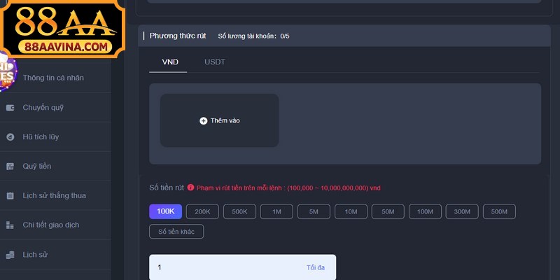 Hướng dẫn cách rút tiền 88AA an toàn, chi tiết