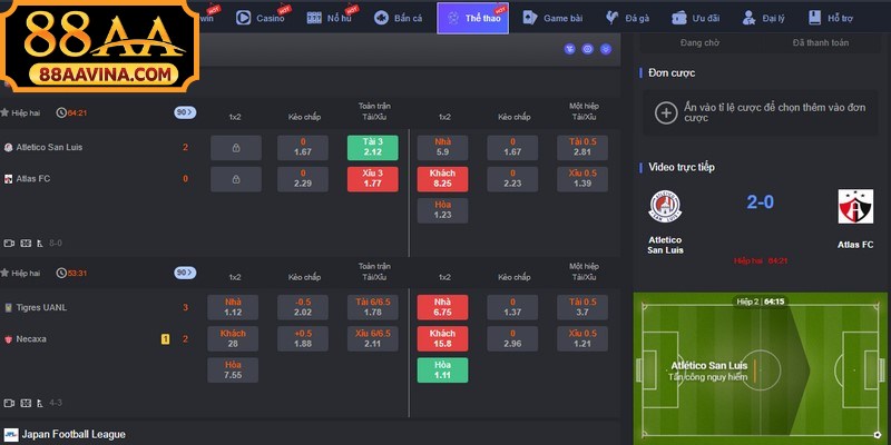 Ưu điểm vượt trội của sảnh Thể thao khiến người chơi thu hút